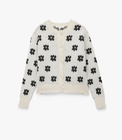 Koton Gebreid vest met bloemenmotief beige