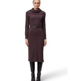 Zero Gebreide jurk darkPurple/brown