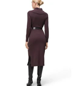 Zero Gebreide jurk darkPurple/brown