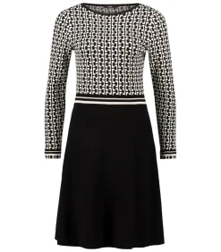 Zero Gebreide jurk black/creme Online