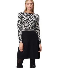 Zero Gebreide jurk black/creme Outlet