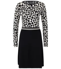Zero Gebreide jurk black/creme Outlet