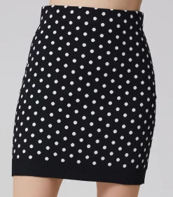 Smart & Joy Gebreide minirok met stippen black New