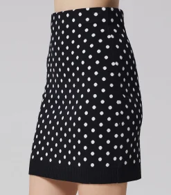 Smart & Joy Gebreide minirok met stippen black New