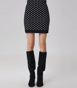 Smart & Joy Gebreide minirok met stippen black New