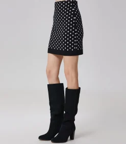 Smart & Joy Gebreide minirok met stippen black New