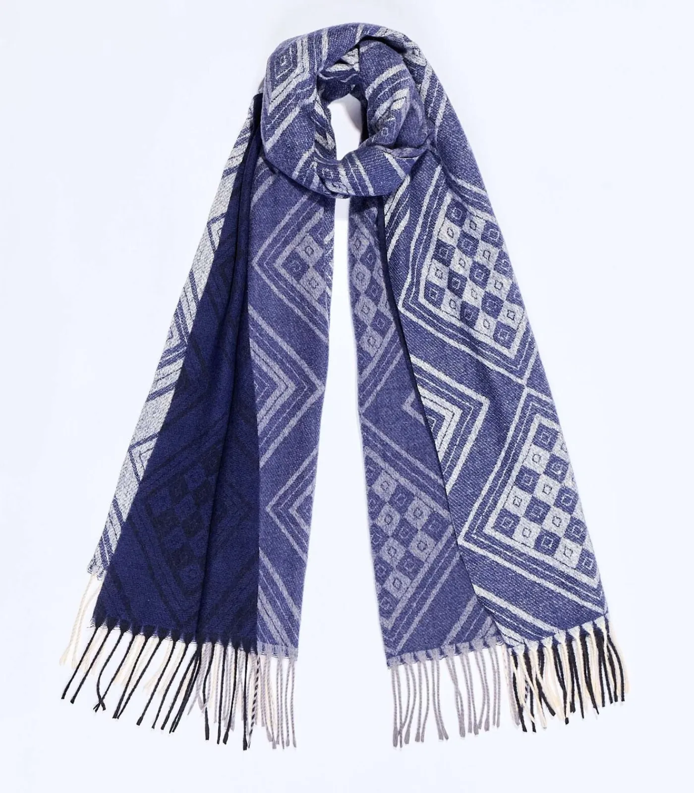La Fiancée Gebreide rechthoekige sjaal CREEK blue New