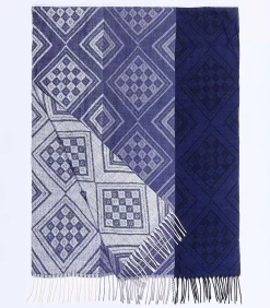 La Fiancée Gebreide rechthoekige sjaal CREEK blue New