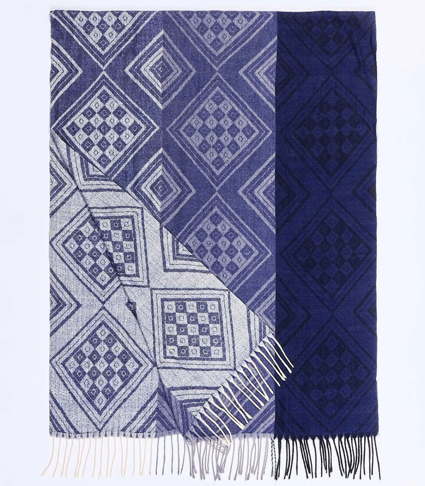 La Fiancée Gebreide rechthoekige sjaal CREEK blue New