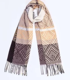 La Fiancée Gebreide rechthoekige sjaal BELLY beige Best