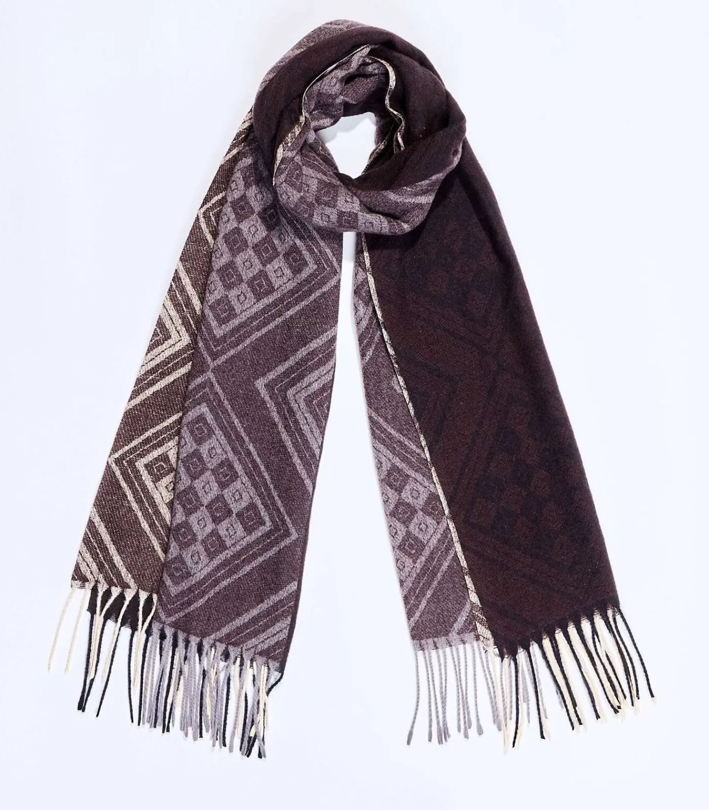 La Fiancée Gebreide rechthoekige sjaal CREEK bronze New