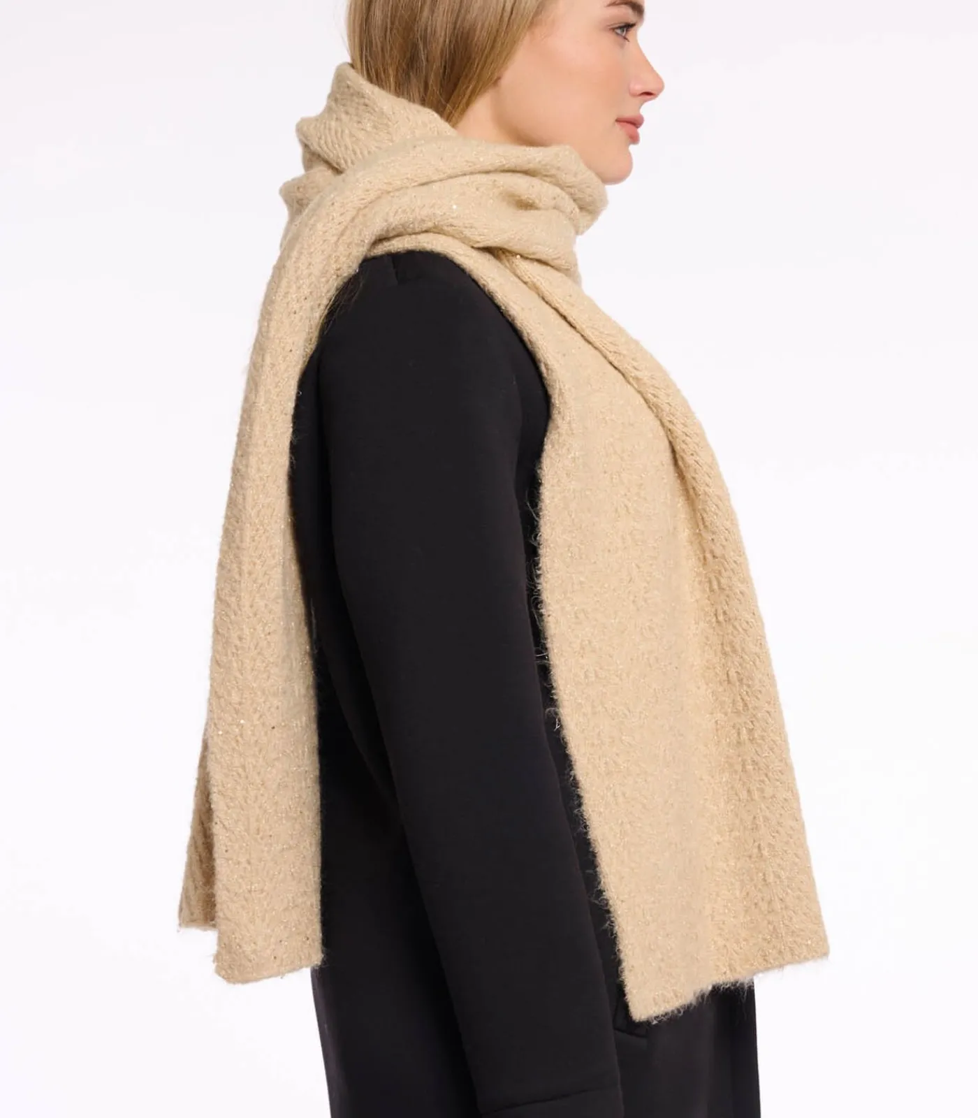 Rino&Pelle Gebreide sjaal Licht OS beige New