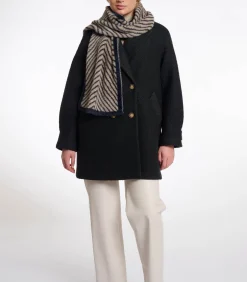 Rino&Pelle Gebreide sjaal Oat zwart OS lightBrown Sale