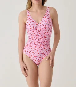 Janine Robin Gedrapeerd badpak uit 1 stuk Escalet fuchsia Online