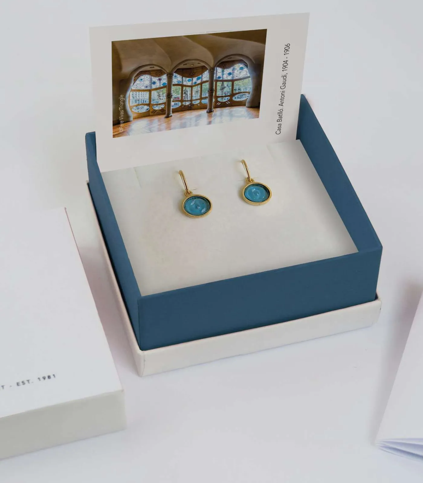 Joidart Gehaakte gouden oorbellen Gaudí Jewelry blauw gold Clearance