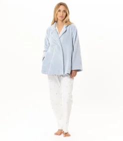 LE CHAT Geknoopt jasje van pluche flanel ESSENTIEL H77A blue