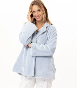 LE CHAT Geknoopt jasje van pluche flanel ESSENTIEL H77A blue