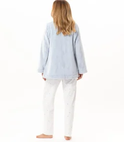 LE CHAT Geknoopt jasje van pluche flanel ESSENTIEL H77A blue
