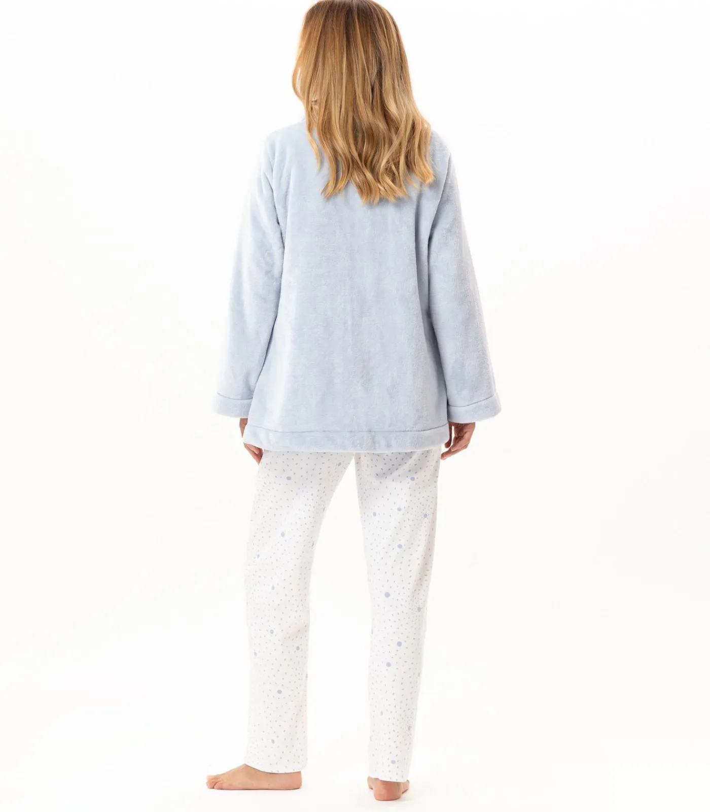 LE CHAT Geknoopt jasje van pluche flanel ESSENTIEL H77A blue