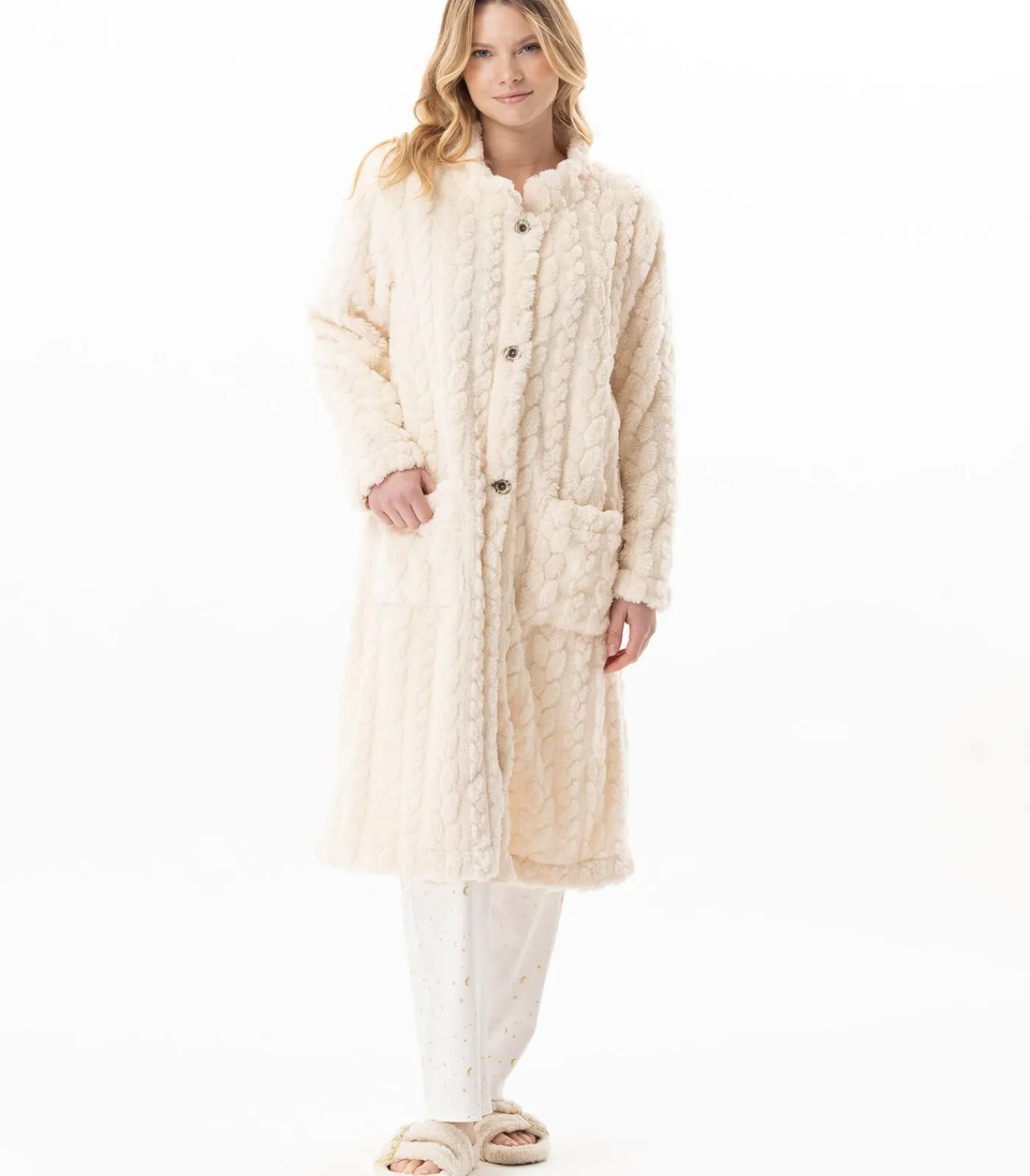 LE CHAT Geknoopte kamerjas met gevlochten effect ESSENTIEL 163 offWhite Clearance