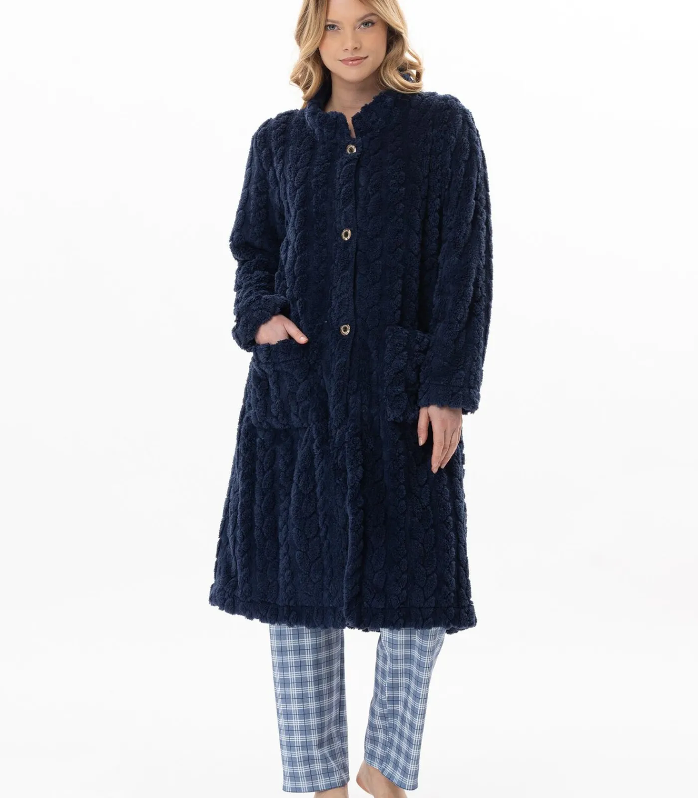 LE CHAT Geknoopte kamerjas met gevlochten effect ESSENTIEL 163 blue Sale