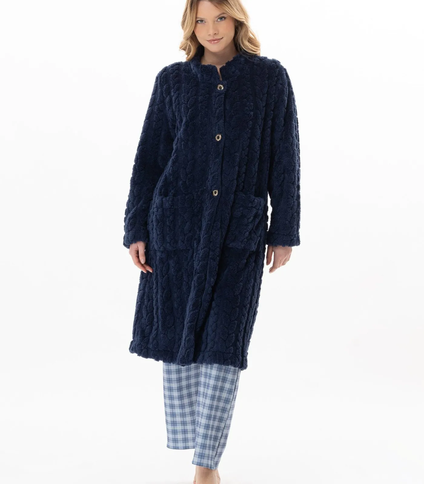 LE CHAT Geknoopte kamerjas met gevlochten effect ESSENTIEL 163 blue Sale