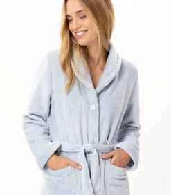LE CHAT Geknoopte kamerjas van pluche flanel ESSENTIEL H51B blue Online