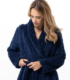 LE CHAT Gekruiste badjas met gevlochten effect ESSENTIEL 160 blue Discount