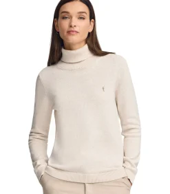 Polo Club Gemêleerd gebroken witte coltrui van wolmix met geborduurd Rigby Go-logo white Clearance