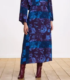 La Fée Maraboutée Geprinte pruim uitlopende midirok violet Sale