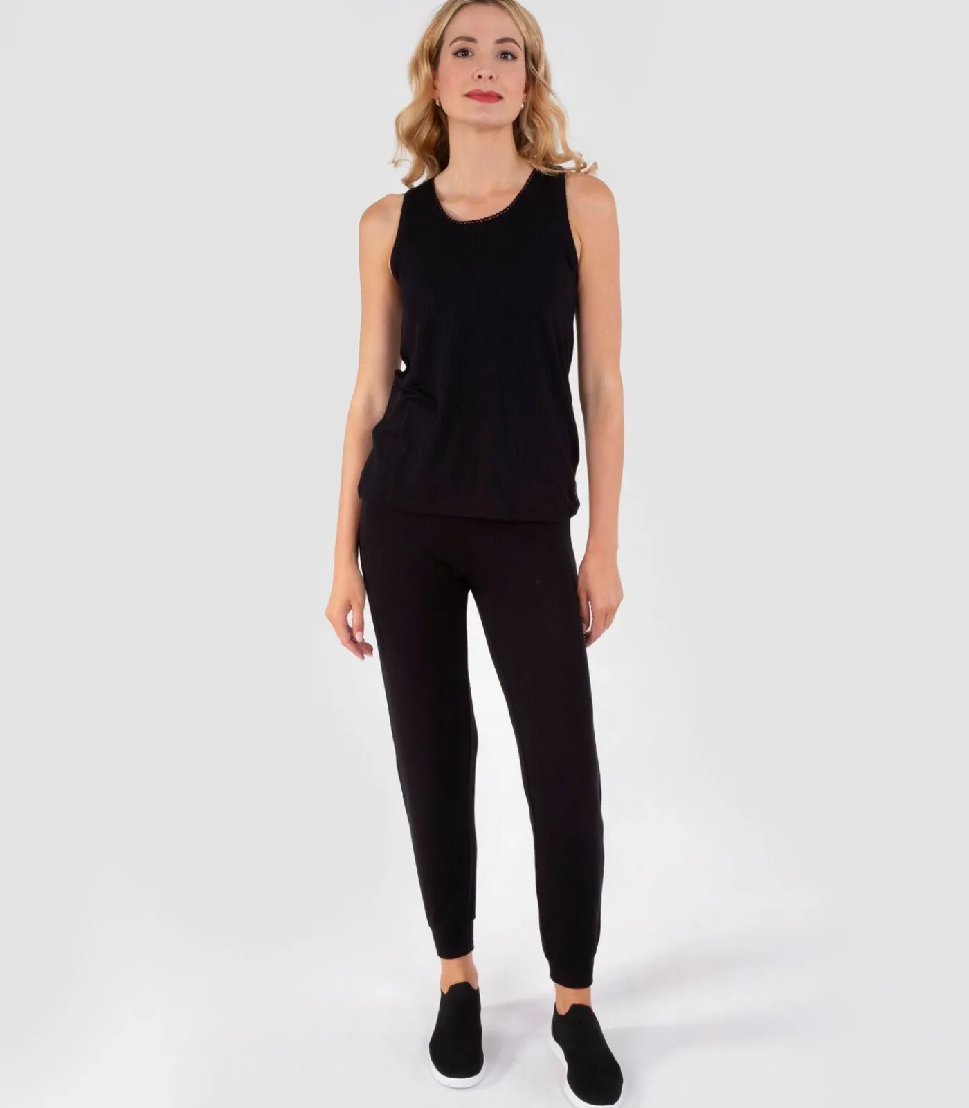 ISOTONER Geribde damestanktop Zwart black Outlet