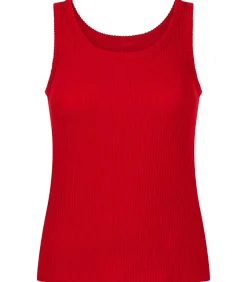 Hunkemöller Geribde singlet van geborstelde jersey red Online