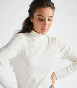 Marie Méro Geribde sous-pull in ecru creme New
