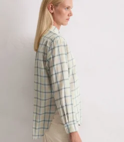 Marc O'Polo Geruite blouse regular lightBlue Hot