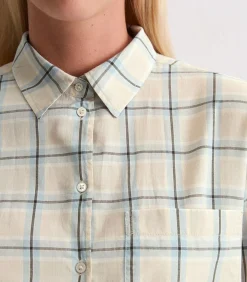 Marc O'Polo Geruite blouse regular lightBlue Hot