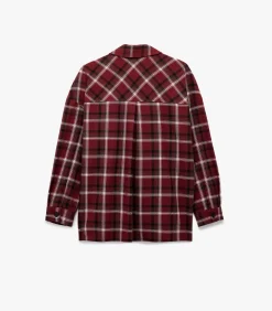 Koton Geruite Lange Mouwen Flanellen Oversized Shacket red Outlet