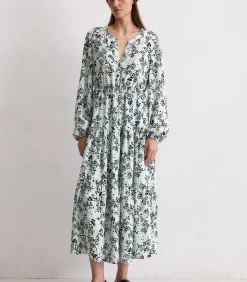 Marc O'Polo Gespreide jurk met all-over relaxte print lightBlue Best