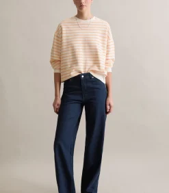 Marc O’Polo DENIM Gestreept oversized sweatshirt orange Sale
