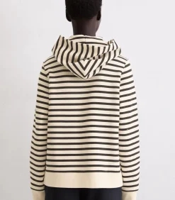 Marc O'Polo Gestreept sweatshirt met capuchon relaxed beige