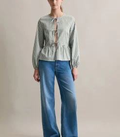 Marc O’Polo DENIM Gestreepte blouse in de vorm van green Best