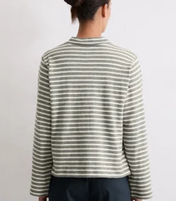 Marc O'Polo Gestreepte coltrui longsleeve regular beige Discount