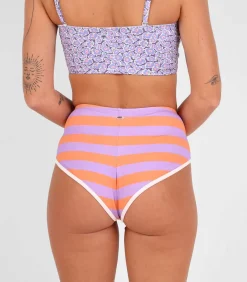 Oxbow Gestreepte surf hoge taille BERRY orange Best