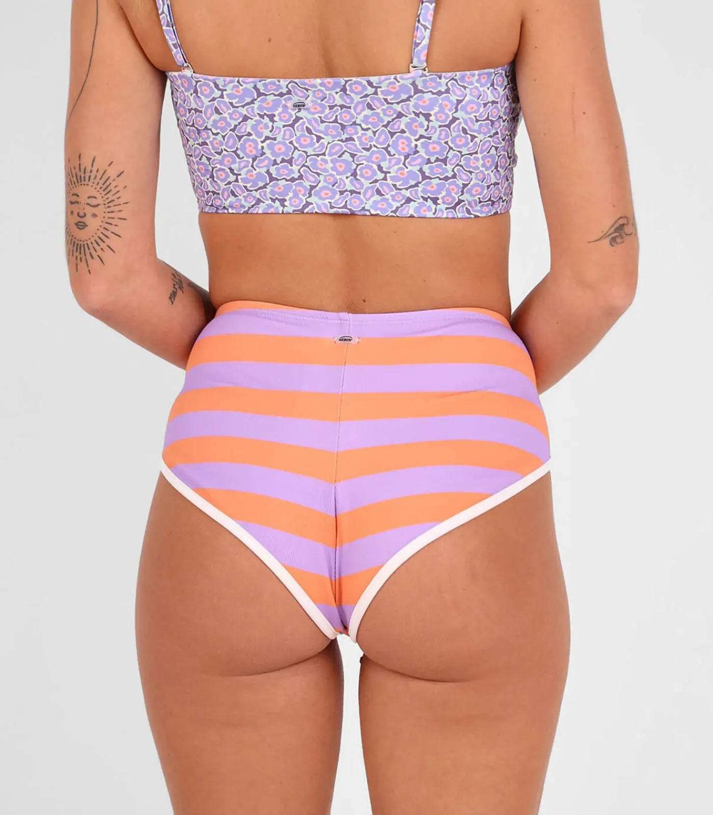 Oxbow Gestreepte surf hoge taille BERRY orange Best