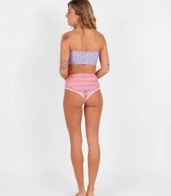 Oxbow Gestreepte surf hoge taille BERRY orange Best