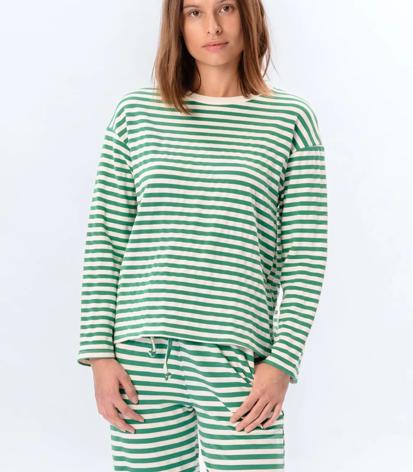 TeeShoppen Gestript overhemd green Online