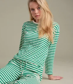 TeeShoppen Gestript overhemd green Online