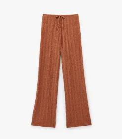 Koton Gestructureerde Lange Broek met Ceintuur brown Outlet