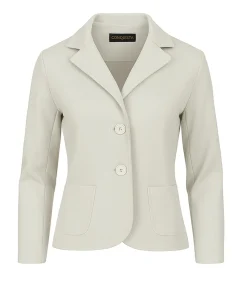 Conquista Getailleerde stretchgabardineblazer van katoen-viscosemix beige Hot