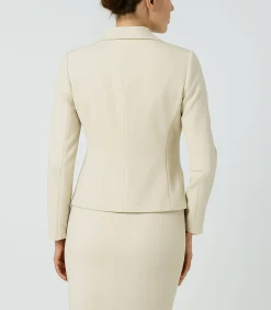Conquista Getailleerde stretchgabardineblazer van katoen-viscosemix beige Hot