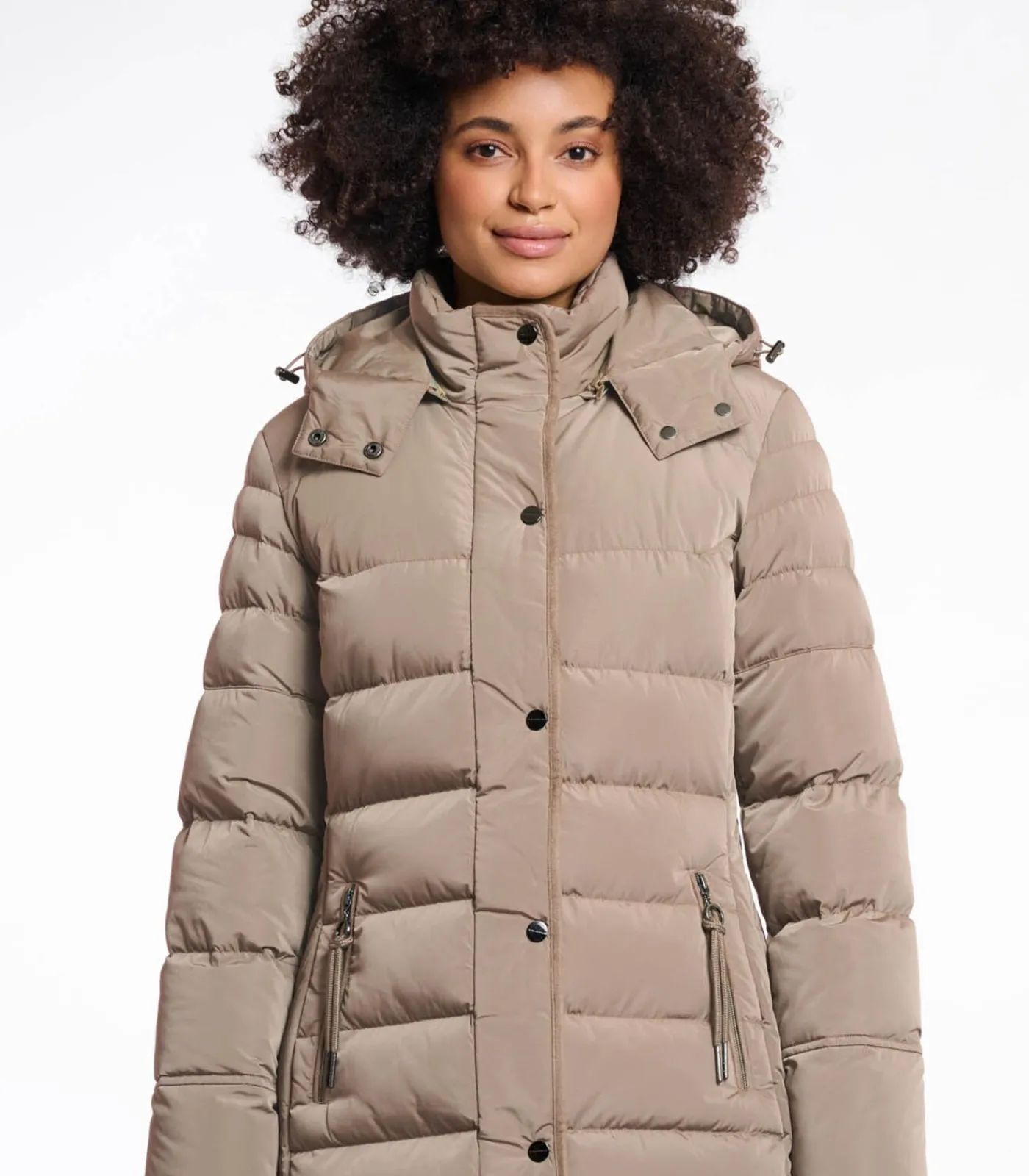 Rino&Pelle Gewatteerde jas met afneembare capuchon Toffee 38 brown Discount